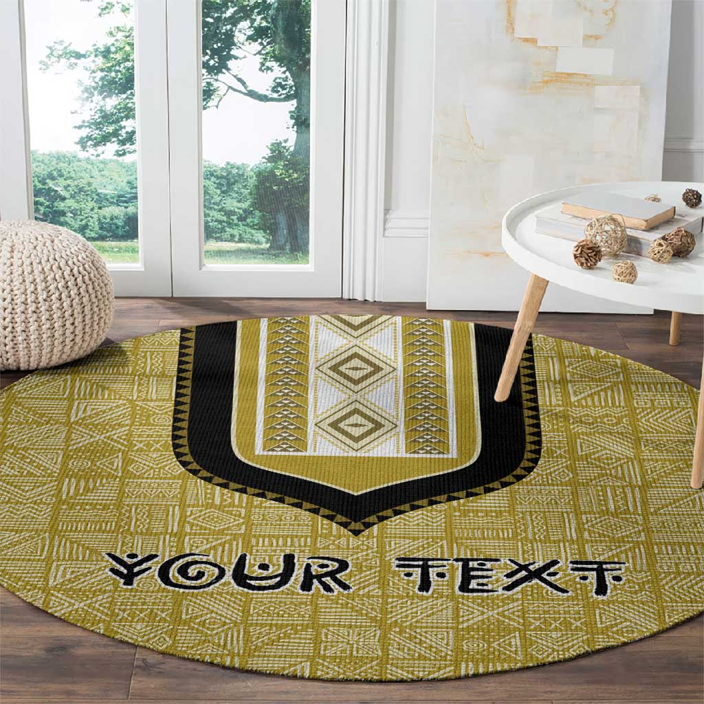 Personalized African Dashiki Round Carpet - Mudcloth Style