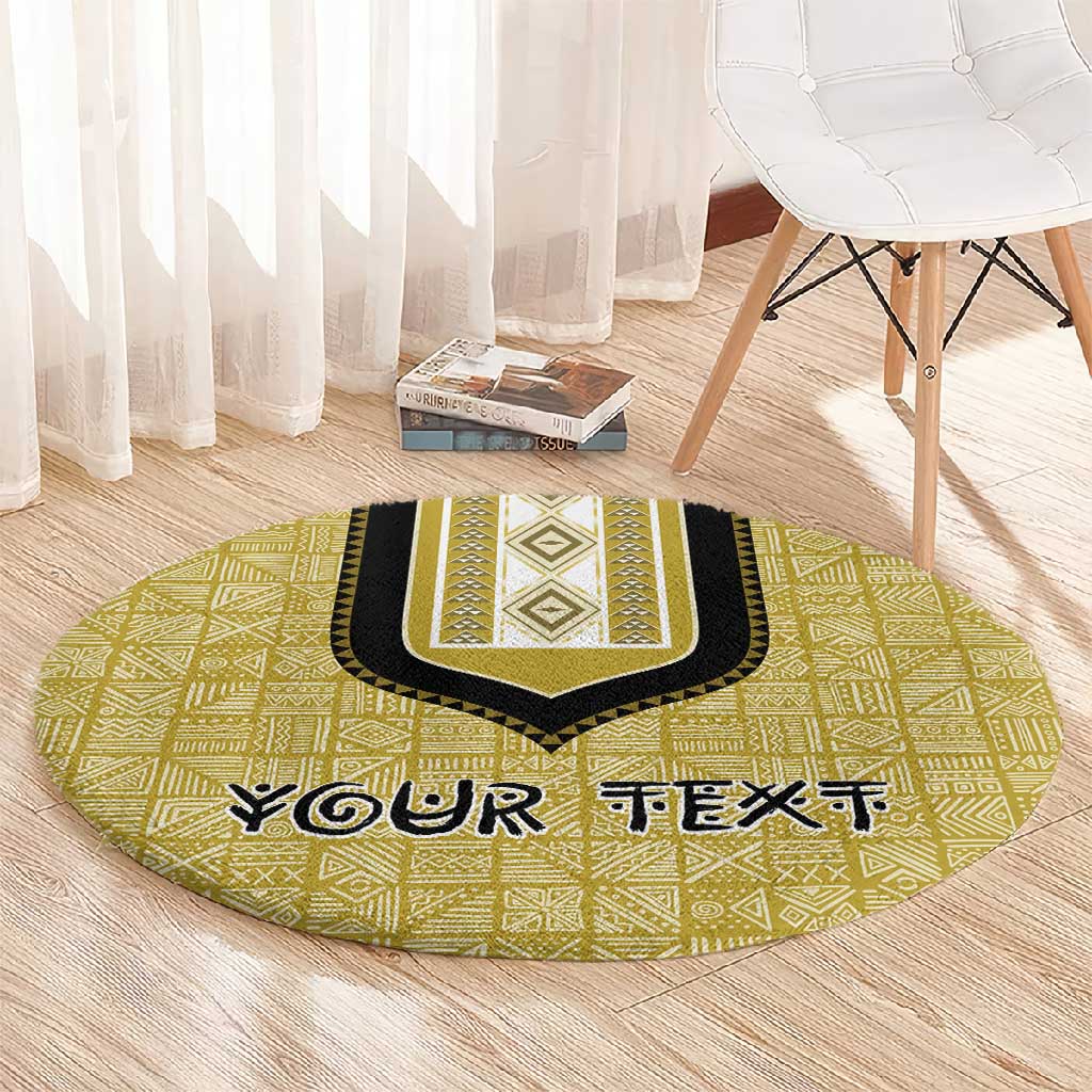 Personalized African Dashiki Round Carpet - Mudcloth Style