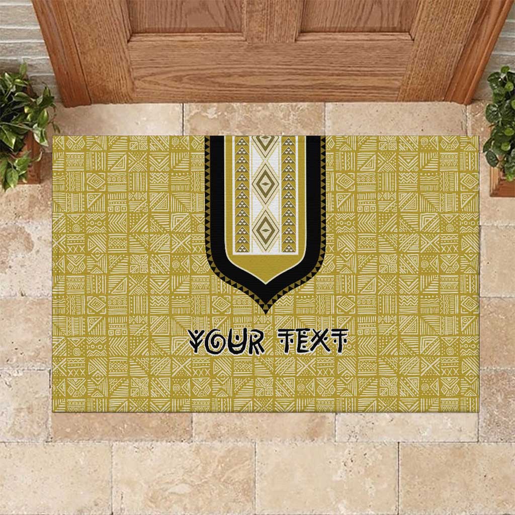 Personalized African Dashiki Rubber Doormat - Mudcloth Style