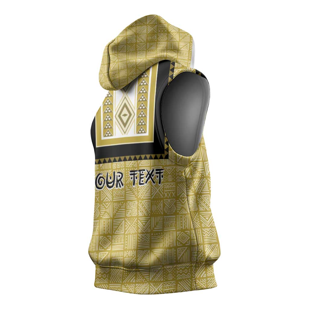 Personalized African Dashiki Sleeveless Hoodie - Mudcloth Style - African Pride