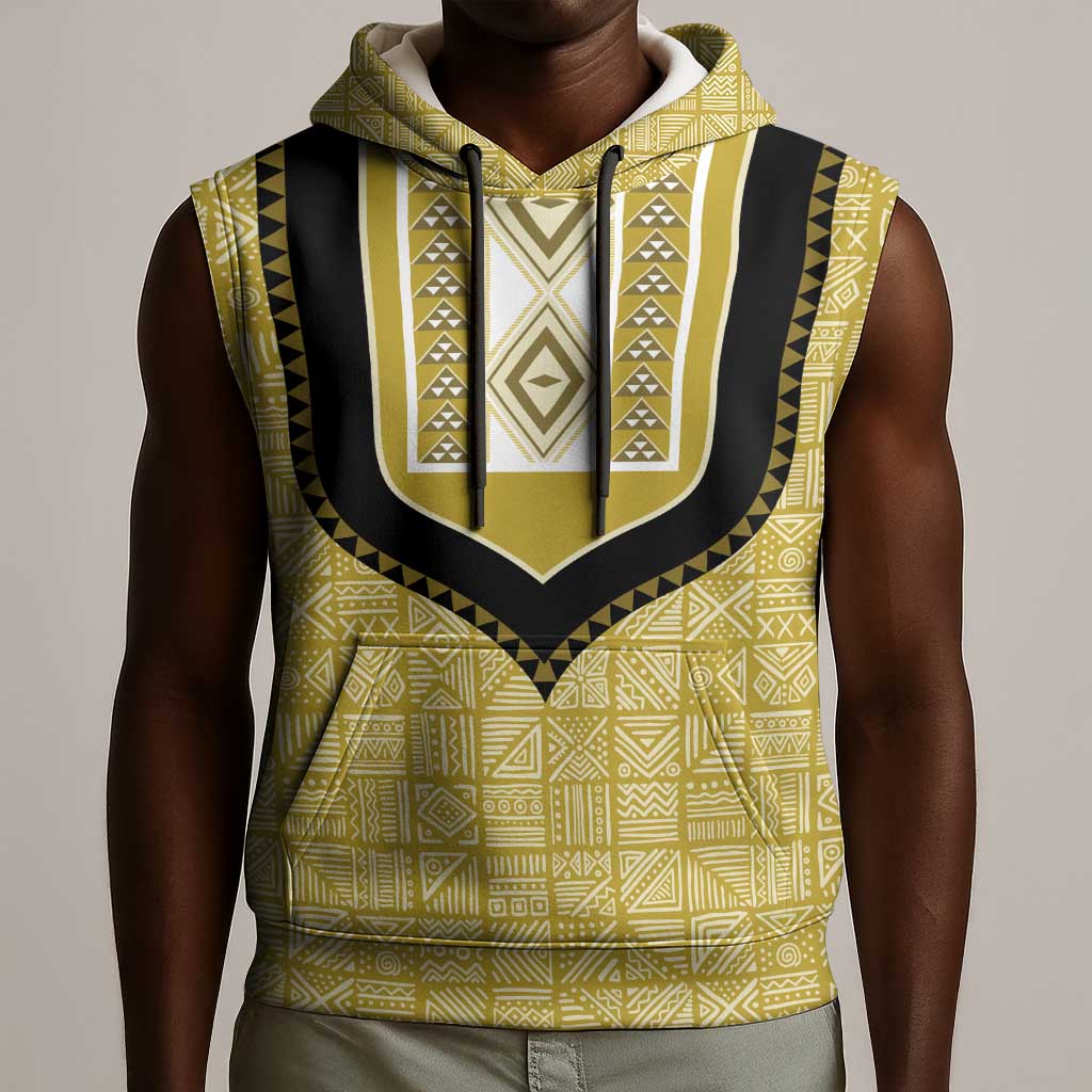 Personalized African Dashiki Sleeveless Hoodie - Mudcloth Style - African Pride