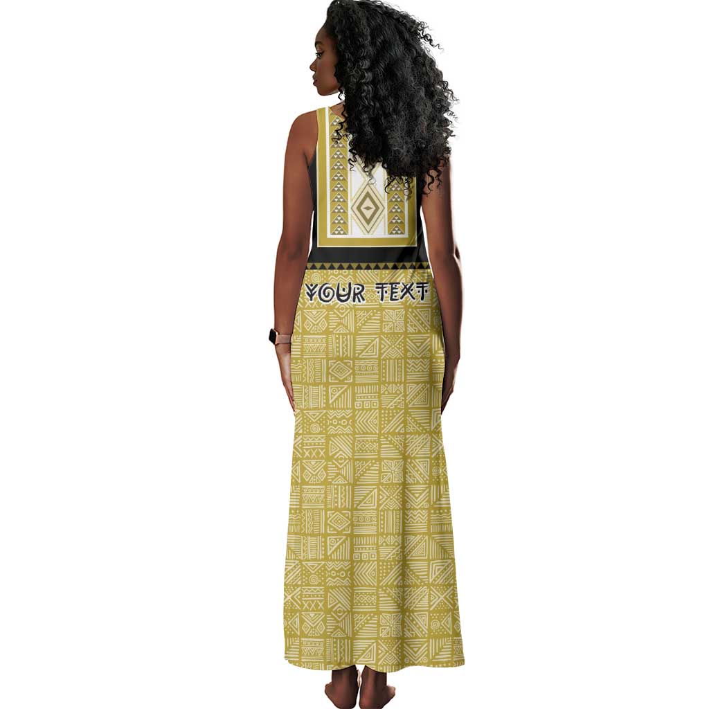 Personalized African Dashiki Tank Maxi Dress - Mudcloth Style
