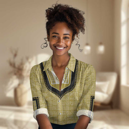 Personalized African Dashiki Women Casual Shirt - Mudcloth Style DT02