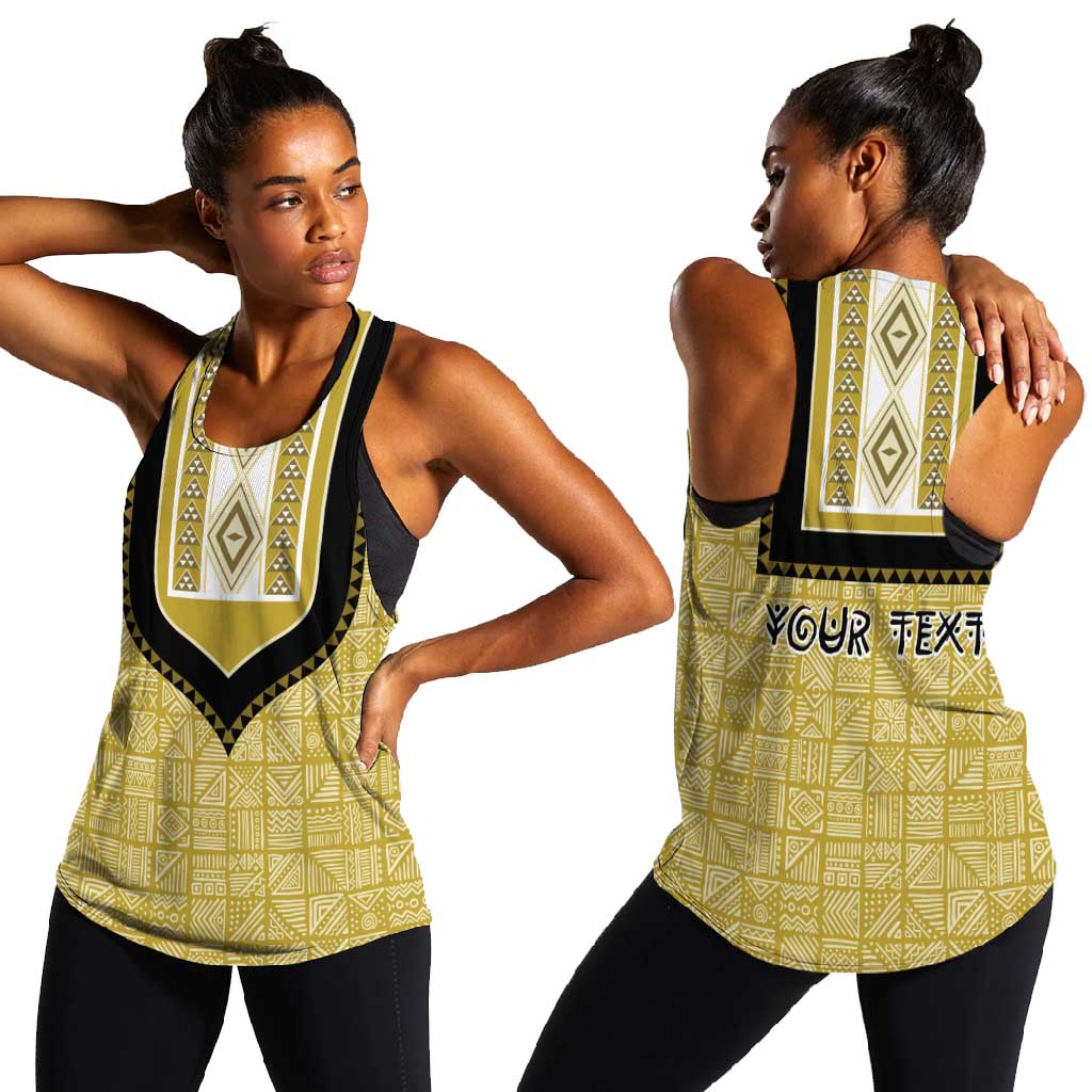 Personalized African Dashiki Women Racerback Tank - Mudcloth Style