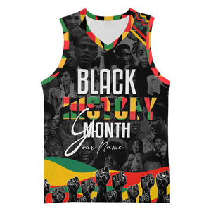 Personalized Black History Month Basketball Jersey with African American Heroes - African Pride