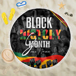 Personalized Black History Month Beach Blanket with African American Heroes