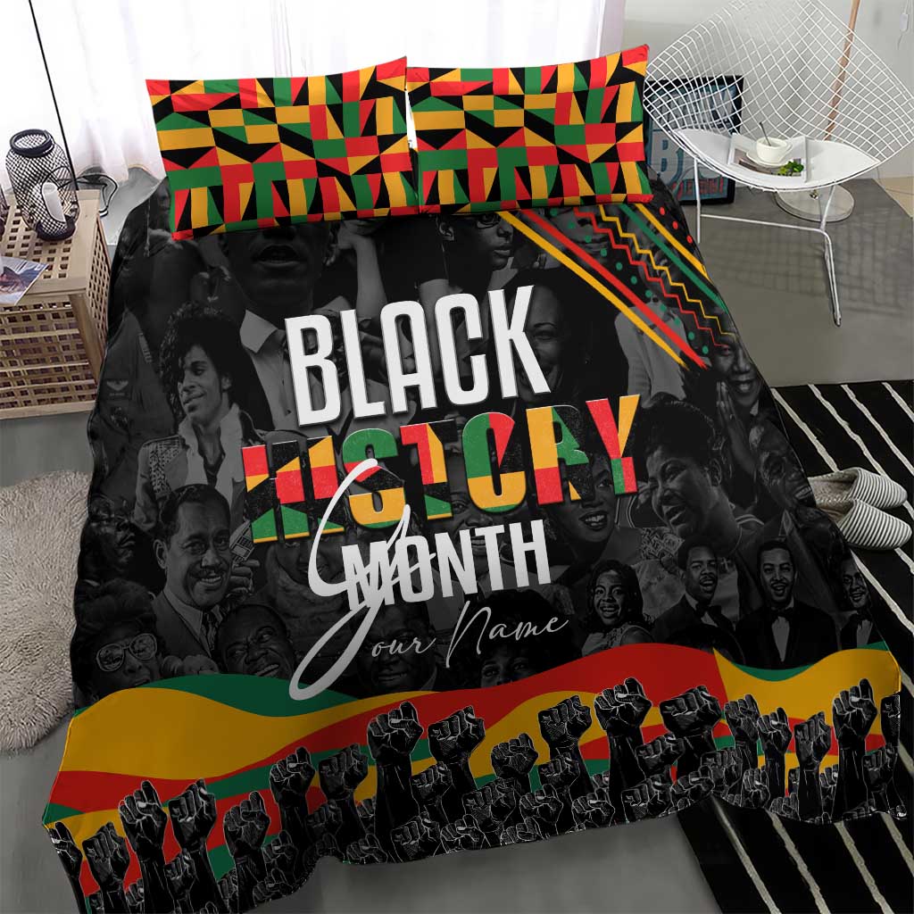 Personalized Black History Month Bedding Set with African American Heroes