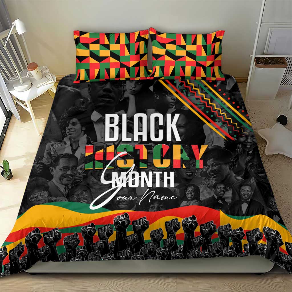 Personalized Black History Month Bedding Set with African American Heroes