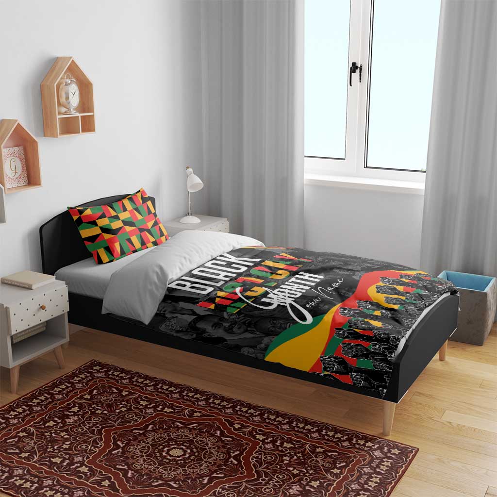 Personalized Black History Month Bedding Set with African American Heroes