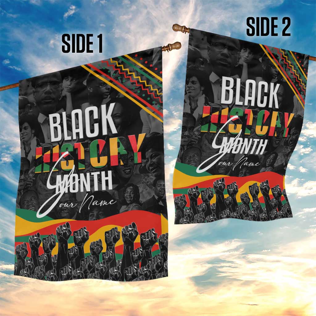 Personalized Black History Month Garden Flag with African American Heroes