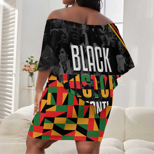 Personalized Black History Month Off Shoulder Short Dress with African American Heroes