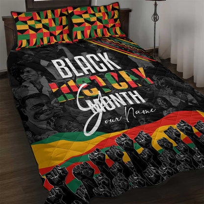 Personalized Black History Month Quilt Bed Set with African American Heroes