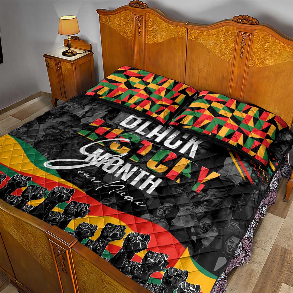 Personalized Black History Month Quilt Bed Set with African American Heroes