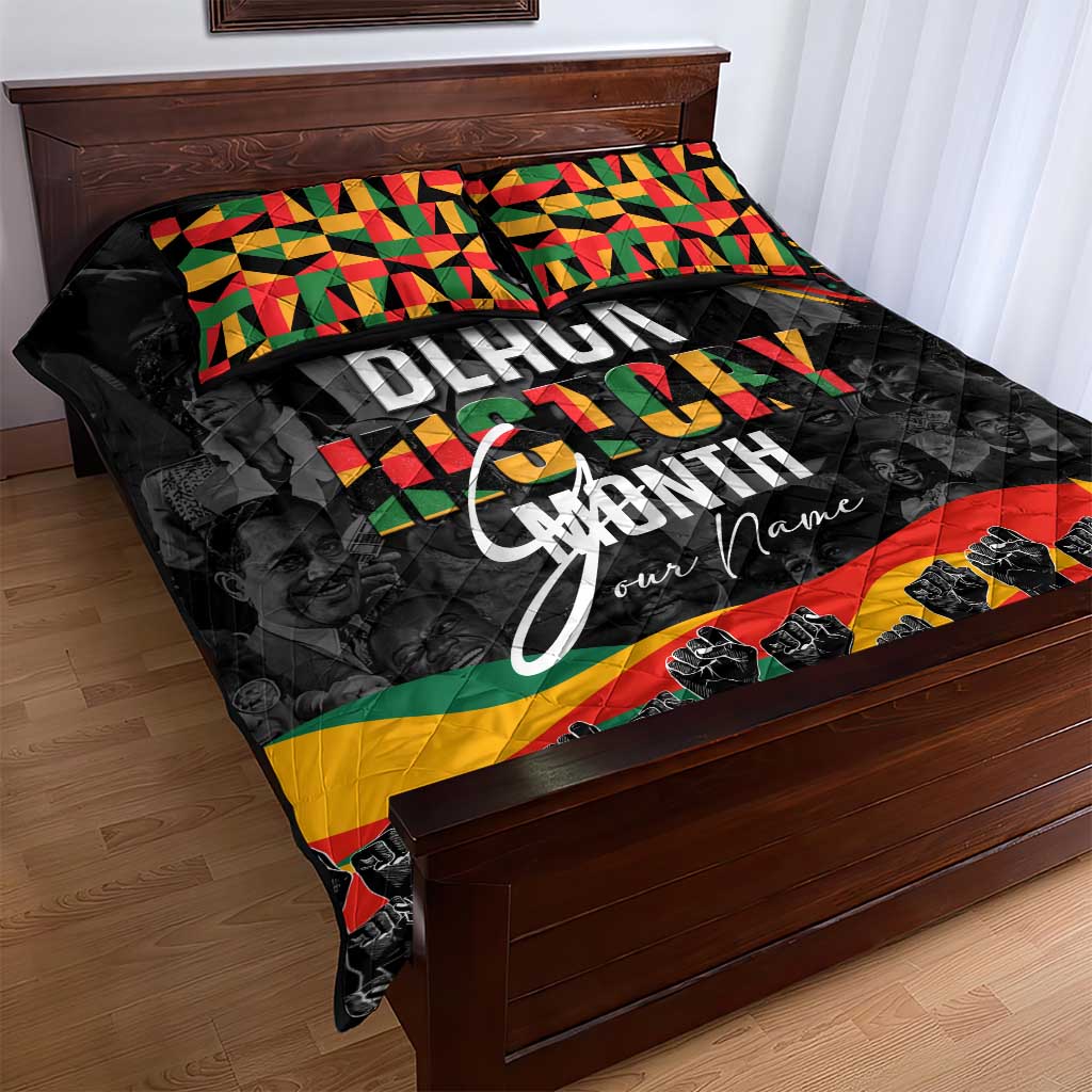 Personalized Black History Month Quilt Bed Set with African American Heroes
