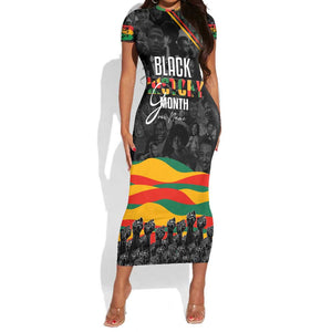 Personalized Black History Month Short Sleeve Bodycon Dress with African American Heroes DT02