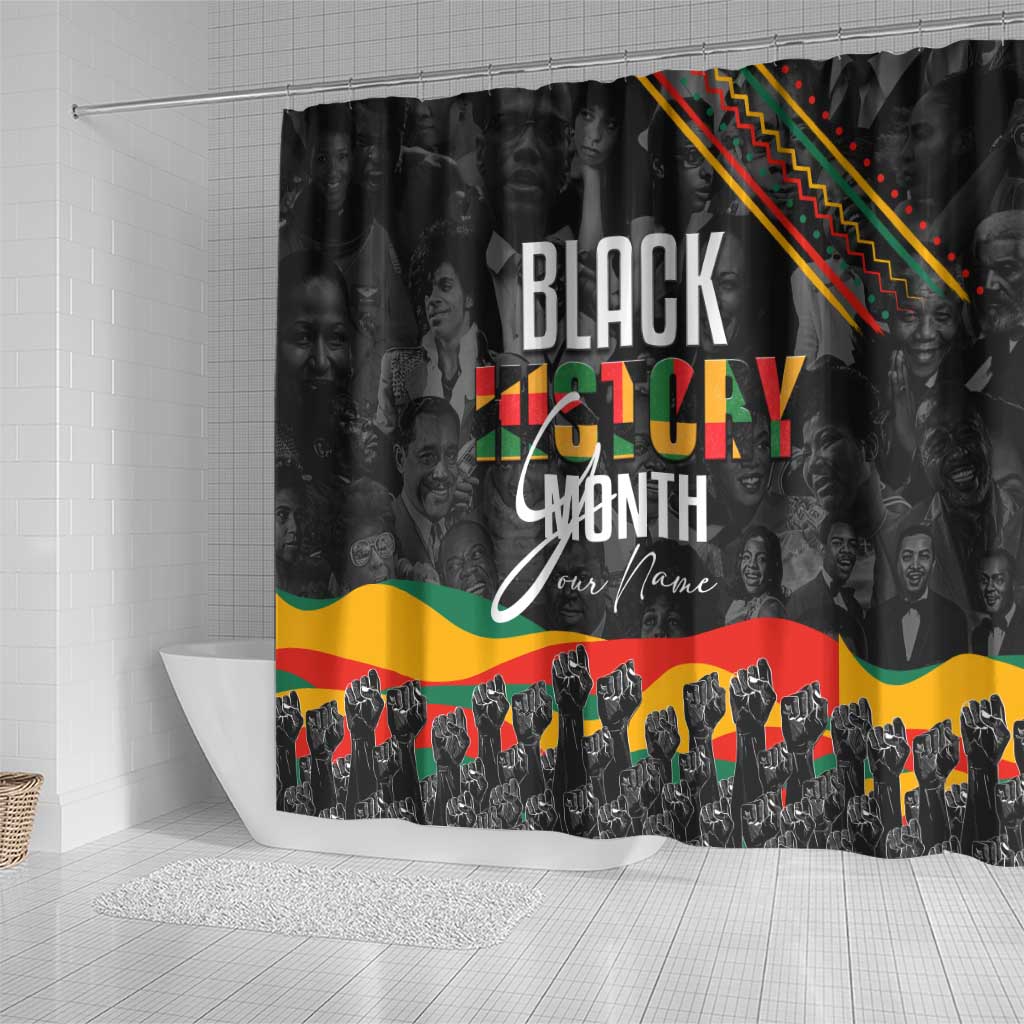 Personalized Black History Month Shower Curtain with African American Heroes