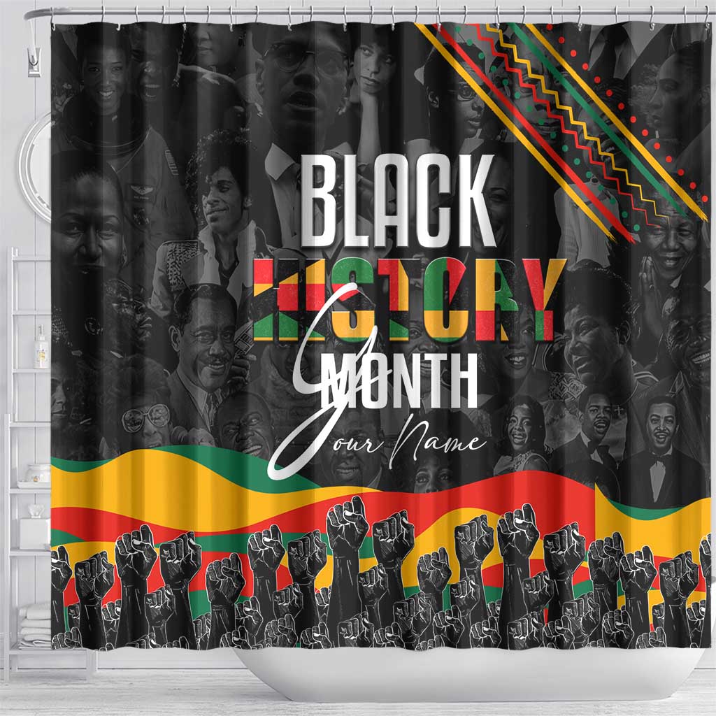Personalized Black History Month Shower Curtain with African American Heroes