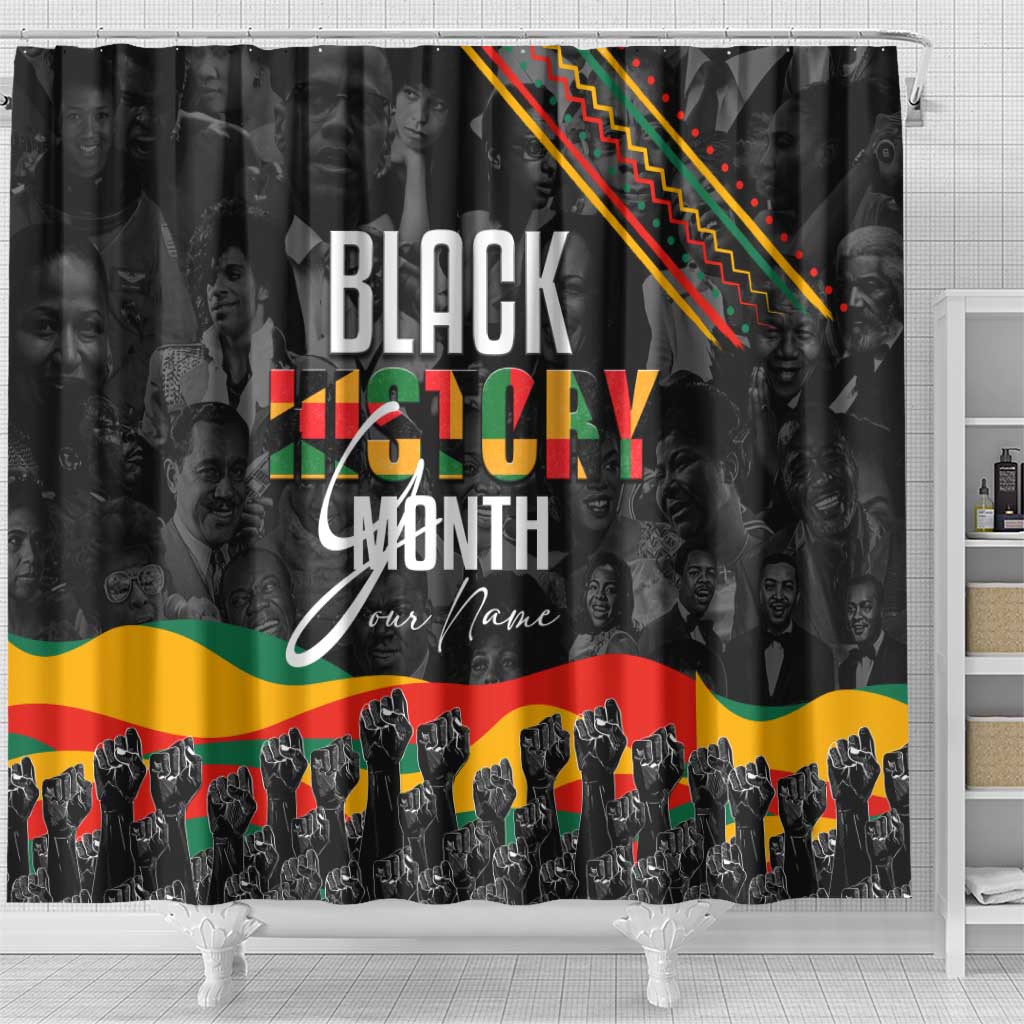 Personalized Black History Month Shower Curtain with African American Heroes