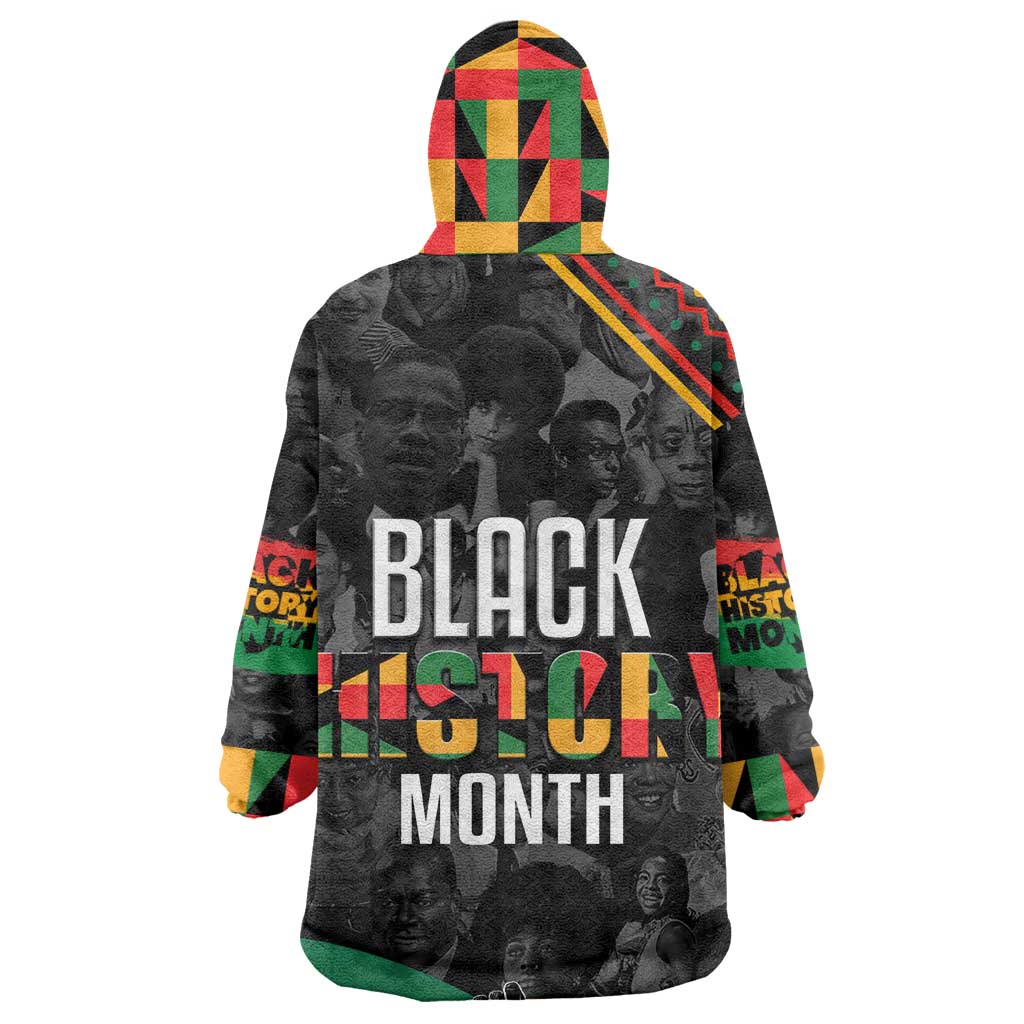 Personalized Black History Month Wearable Blanket Hoodie with African American Heroes
