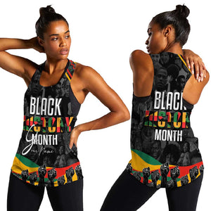 Personalized Black History Month Women Racerback Tank with African American Heroes