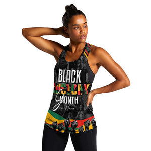 Personalized Black History Month Women Racerback Tank with African American Heroes