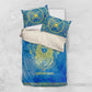 Personalized Egyptian Pharaoh Bedding Set with Mandala and Eye of Horus in Blue