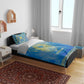 Personalized Egyptian Pharaoh Bedding Set with Mandala and Eye of Horus in Blue