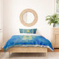 Personalized Egyptian Pharaoh Bedding Set with Mandala and Eye of Horus in Blue