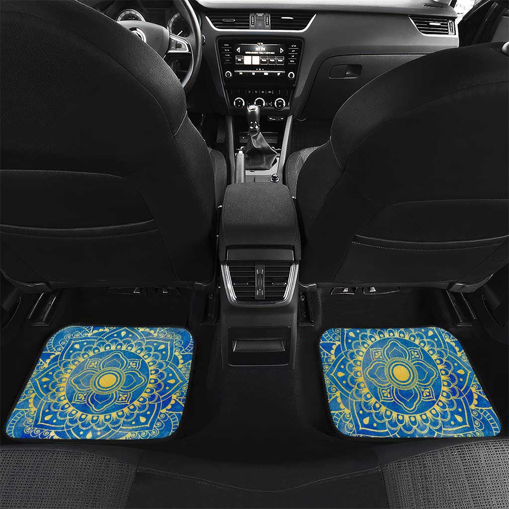 Personalized Egyptian Pharaoh Car Mats with Mandala and Eye of Horus in Blue