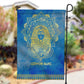 Personalized Egyptian Pharaoh Garden Flag with Mandala and Eye of Horus in Blue