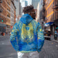 Personalized Egyptian Pharaoh Hoodie with Mandala and Eye of Horus in Blue