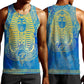 Personalized Egyptian Pharaoh Men Tank Top with Mandala and Eye of Horus in Blue