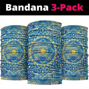 Egyptian Pharaoh Neck Gaiter with Mandala and Eye of Horus in Blue - African Pride