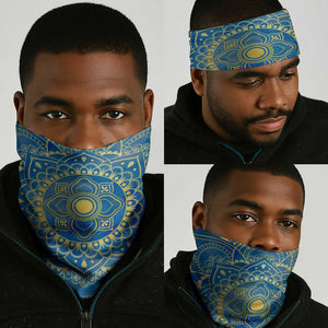 Egyptian Pharaoh Neck Gaiter with Mandala and Eye of Horus in Blue - African Pride
