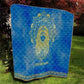 Personalized Egyptian Pharaoh Quilt with Mandala and Eye of Horus in Blue