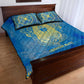 Personalized Egyptian Pharaoh Quilt Bed Set with Mandala and Eye of Horus in Blue