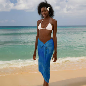 Personalized Egyptian Pharaoh Sarong with Mandala and Eye of Horus in Blue