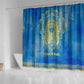 Personalized Egyptian Pharaoh Shower Curtain with Mandala and Eye of Horus in Blue