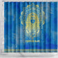 Personalized Egyptian Pharaoh Shower Curtain with Mandala and Eye of Horus in Blue
