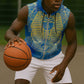 Personalized Egyptian Pharaoh Sleeveless Zip Hoodie with Mandala and Eye of Horus in Blue - African Pride