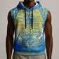Personalized Egyptian Pharaoh Sleeveless Zip Hoodie with Mandala and Eye of Horus in Blue - African Pride