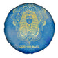 Personalized Egyptian Pharaoh Spare Tire Cover with Mandala and Eye of Horus in Blue
