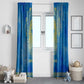 Personalized Egyptian Pharaoh Window Curtain with Mandala and Eye of Horus in Blue