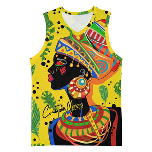 Personalized African Woman Basketball Jersey Tropical Style - African Pride