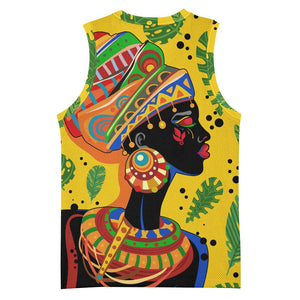 Personalized African Woman Basketball Jersey Tropical Style - African Pride