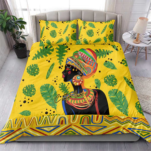 Personalized African Woman Bedding Set Tropical Style