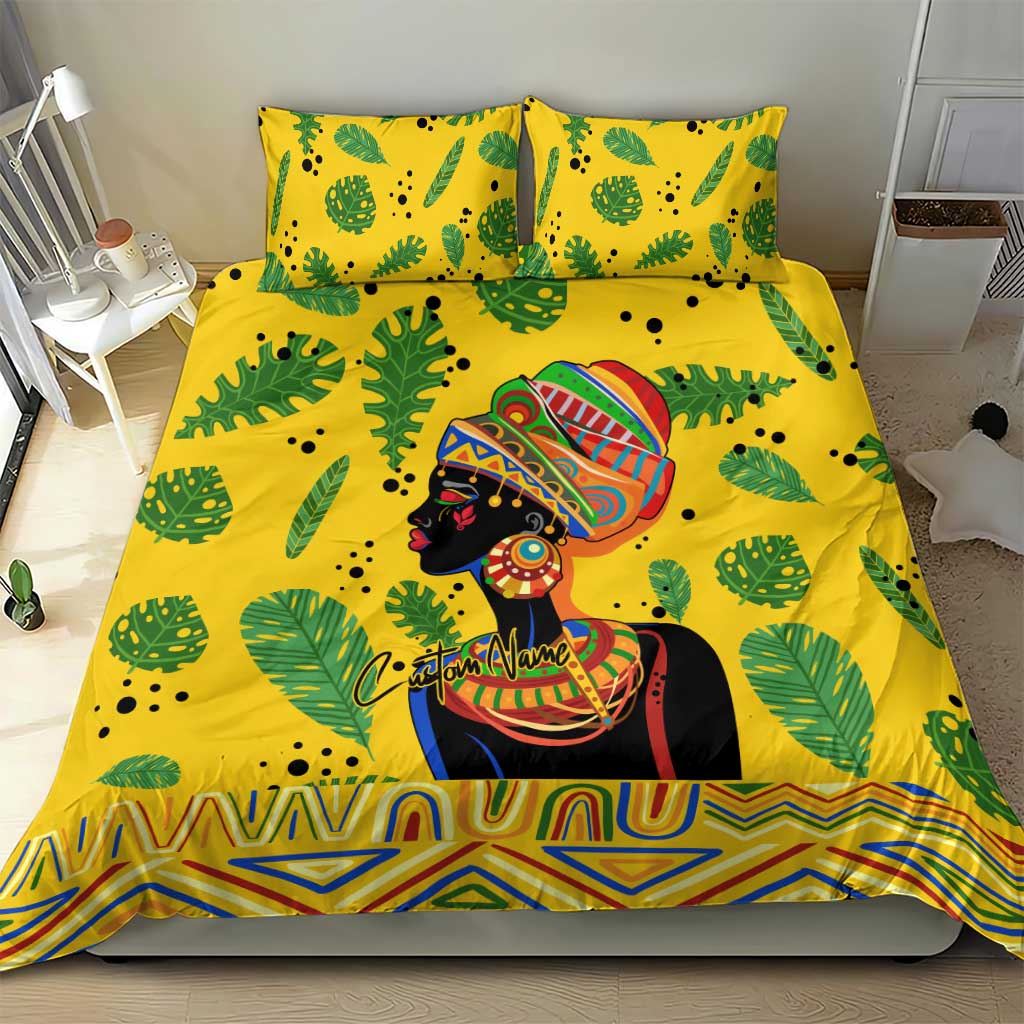 Personalized African Woman Bedding Set Tropical Style