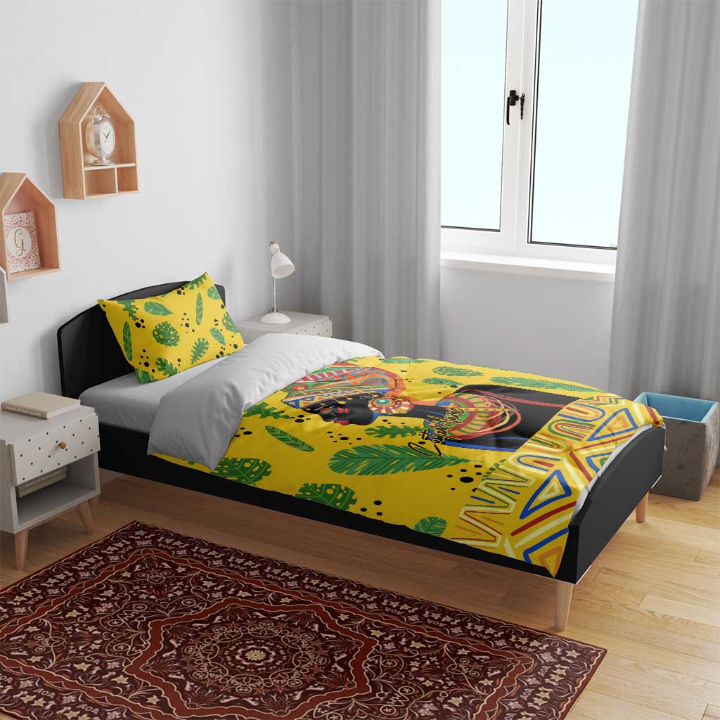 Personalized African Woman Bedding Set Tropical Style