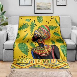 Personalized African Woman Blanket Tropical Style