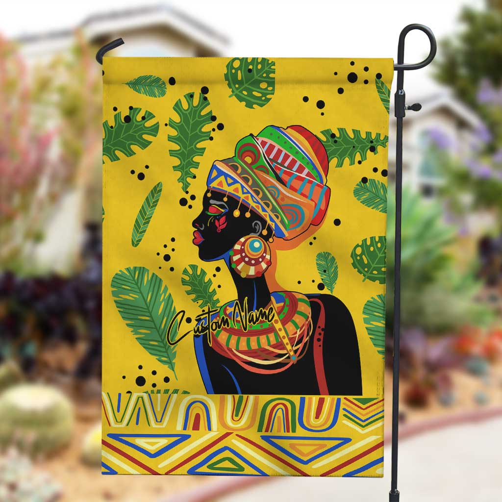 Personalized African Woman Garden Flag Tropical Style